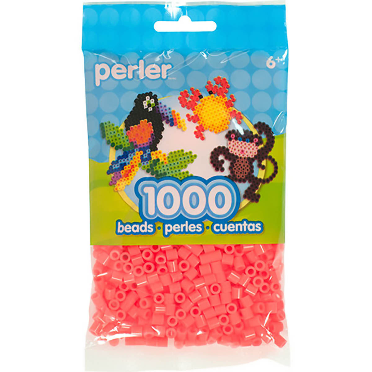 1,000 Perler Beads - Hot Coral